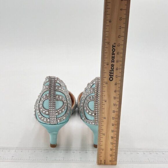 XYD Women's Pumps, Elegant Pointed Toe, D'Orsay Kitten Low Heels, Rhinestone Stu - Picture 4 of 7